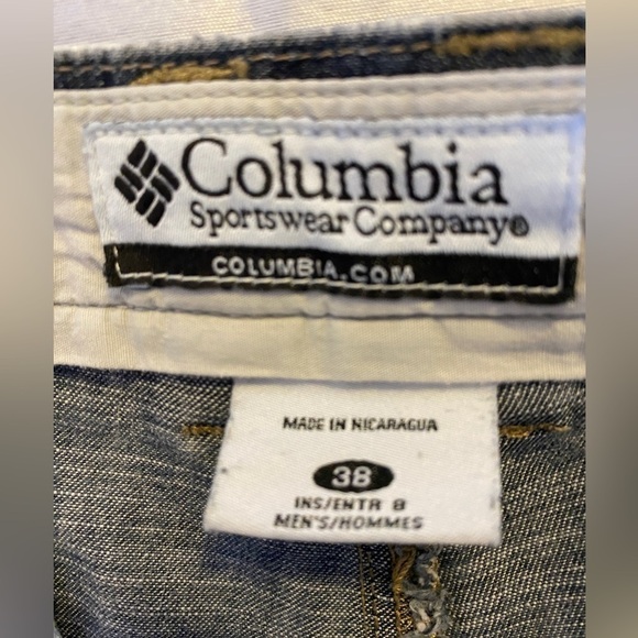 Columbia Cargo Shorts Medium Wash Hiking Denim Mens 38 - Picture 14 of 15
